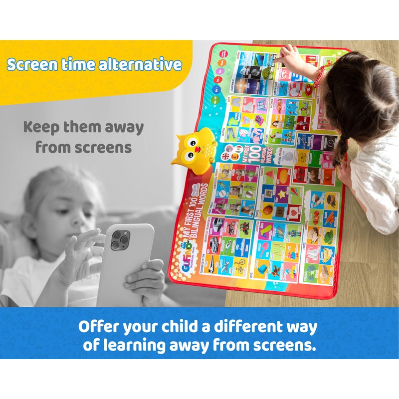 First 100 Words Bilingual Electronic Alphabet Poster – Interactive Learning