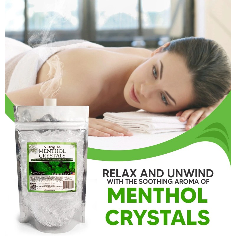 Nutrigins Menthol Crystal 2 oz - Pure Organic 100% Natural