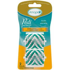 Amope Pedi Perfect Exfoliating Brush Refills for Dry Skin, 2 Refills