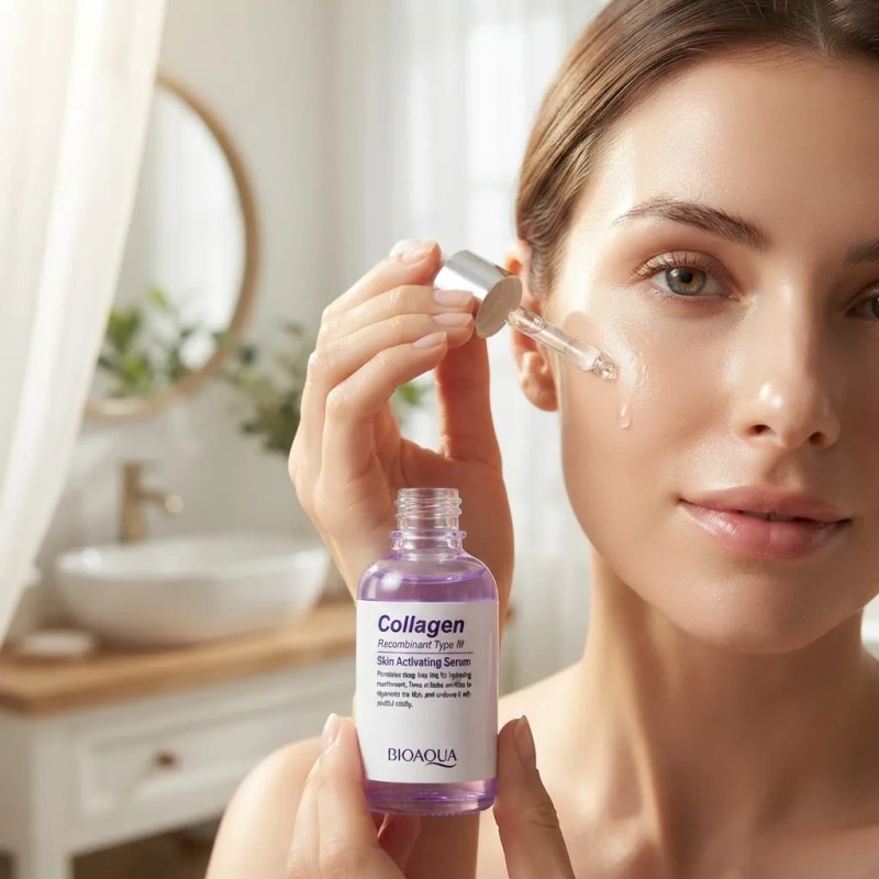 Kit 2 Sérum Facial Bioaqua Colágeno Recombinante Antiedad