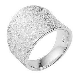Vinani 2RMX Women's Ring 925 Silver - Curved Simple Brushed Wide Solid - 925 Sterling Silver - for Women, Sterling Silver, No Gemstone