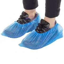100 PACK BLUE DISPOSABLE OVERSHOES COVER SHOE COVER |PERFECT FOR EVERYDAY USE AT WORK, HOME, CLEANING Protect Carpets & Floors ONE SIZE FITS ALL