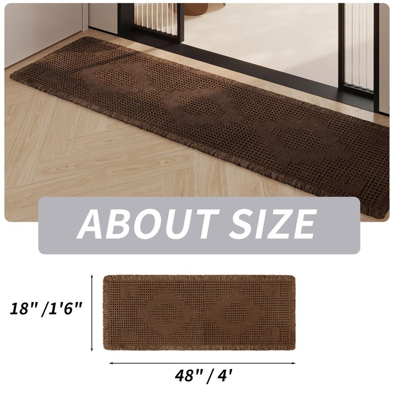 LUFEIJIASHI Non Slip Bath Mats for Bathroom Soft Absorbent Boho