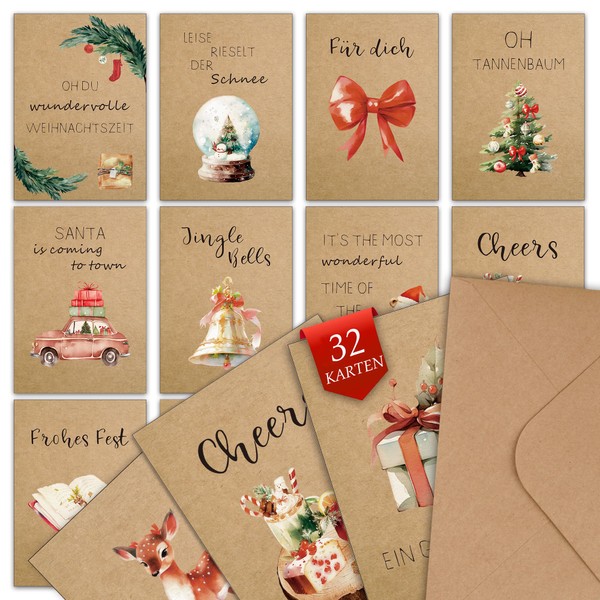 Goldziples Nordic Christmas Card Set of 32