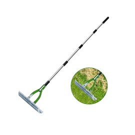 70Inch Thatch Rakes for Lawns, Manual Dethatcher, Dethatching for Lawns, Grass Thatching for Lawns, Thatcher for Lawn, Dethatch, Grass Thatching (Deep Green)
