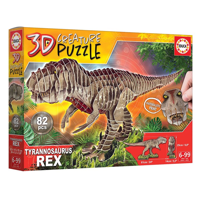 Educa - T-Rex, 3D Puzzle for Adults and Children from