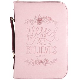 Salt & Light, Luke 1:45 Blessed is She Bible Cover, Imitation Leather, Pink, Medium