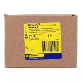 Square D NEW SQUARE D QO120GFI 1 POLE 20 AMP 120V GFCI CIRCUIT BREAKER Ground Fault