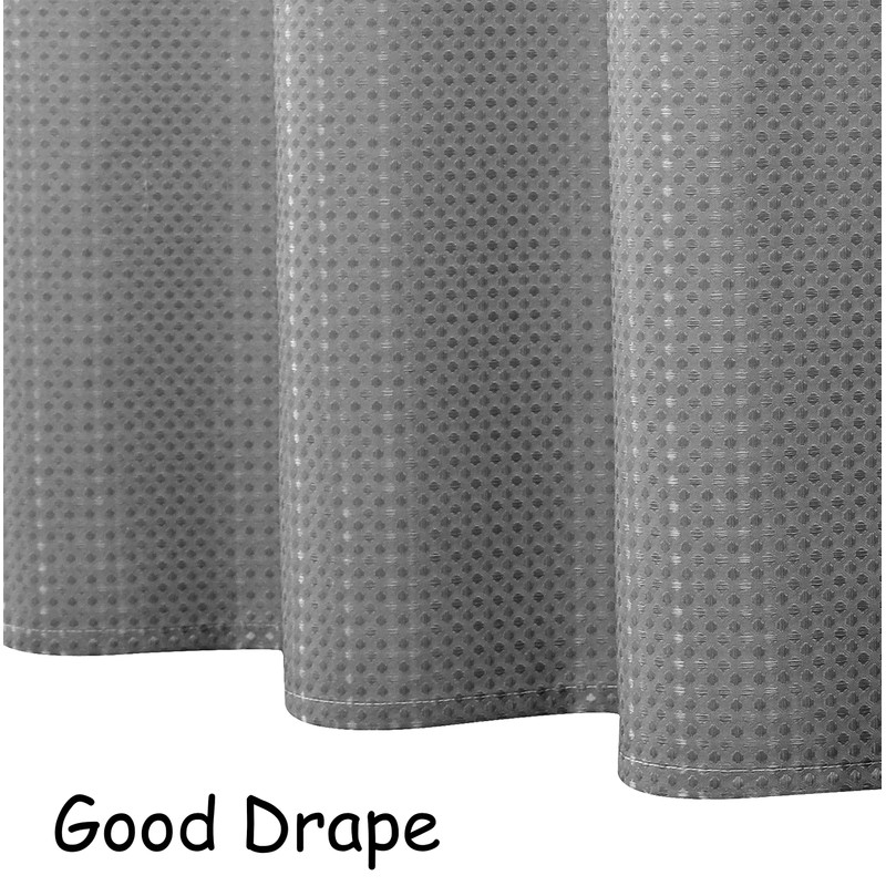 Grey Ombre Waffle Weave Shower Curtain Water Resistant Decorative Gradient