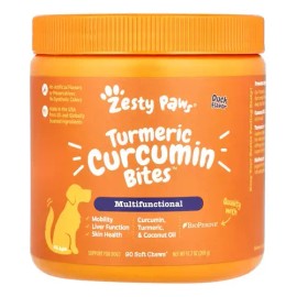 Zesty Paws Curcumina Cúrcuma Gomitas Salud Articular Perros 90 Unidades