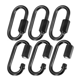 M METERXITY 6-Pack Chain Quick Links, M4 Electroplated Iron 1.73 Inch Heavy Chain Connector Link for Traveling Equipment/Hiking/Hammock Hanging, 33Lbs Weight Capacity Screw Locking Clips