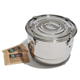 CVAULT by Boveda | 1 lb Container | Smell-Proof, Air Tight & Light Resistant | Food Grade Stainless Steel | Includes 62% RH Boveda