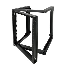 Tecmojo 12U Wall Mount Server Rack, Open Frame Network Rack for 19" Computer/AV/Data/IT/Media Equipment, 18" Depth, 16" Apart Mounting Holes, Swing Gate, Square and Tapped Holes