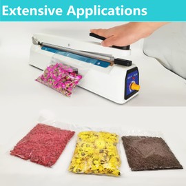 SEELAUGH Impulse Sealer 16 Inch Heat Sealer Mylar Bag Sealer Machine, Manual Poly Plastic Bag Sealer Heat Seal with 4 Replacement Elements Parts(2 Cutting Lines Included)