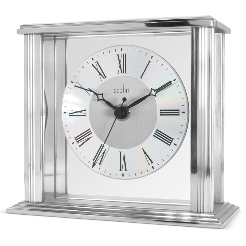 Acctim Acctim Mantel Clock, Metal, Silver, 13.7 x 15.5 x