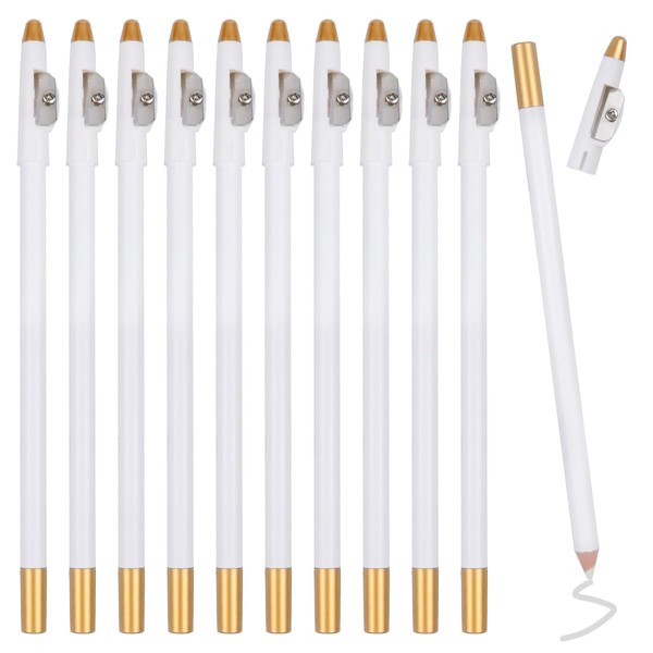 12 Pieces Eyebrows Pencils Barber Pencil with Built-in Sharpener Makeup Pencil Edge Hairline Razor Trace Pencils Beard Guide Beard and Hairline Pencils, Beard Shaping Pencils