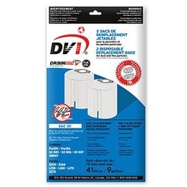 Drainvac DVSAC-32 Vacuum Bag, Top-Fill 9 Gallon