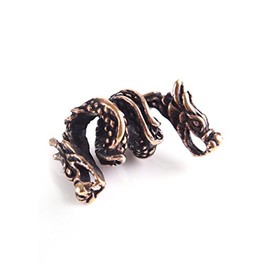 Battle-Merchant Beard Bead / Dreadlock Bead Bronze Two-Headed Dragon / Viking Diameter 6 mm