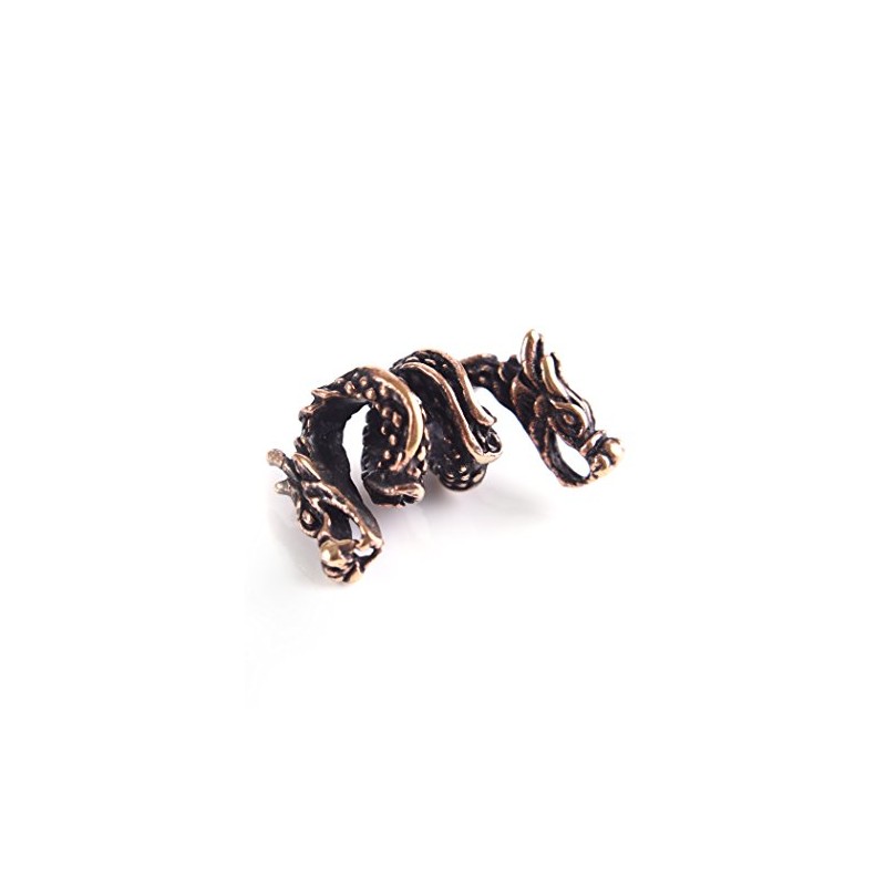 Battle-Merchant Beard Bead / Dreadlock Bead Bronze Two-Headed Dragon /