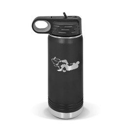 RDW BJJ Water Bottle 20 oz - Laser Engraved w/Flip Top Removable Straw - Polar Camel - Stainless - Vacuum Insulated - Drinkware - Brazilian jiu Jitsu Armbar arm bar Submission - Black