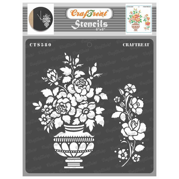 CrafTreat Reusable Flowers Stencils for Painting on Wood, Canvas, Cards,