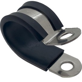 Lumonic 28 mm pipe clamps with rubber insert, stainless steel V2A, cable clamps for screwing, hose clamp 28 mm, pipe clamps, mounting clamp 28 mm