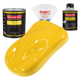 Restoration Shop - Sunshine Yellow Acrylic Enamel Auto Paint - Complete Quart Paint Kit - Professional Single Stage High Gloss Automotive, Car, Truck, Equipment Coating, 8:1 Mix Ratio, 2.8 VOC