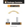 JIASENBAO Brushed Gold Cabinet Pulls 3 Inch Arch Twisted Brass