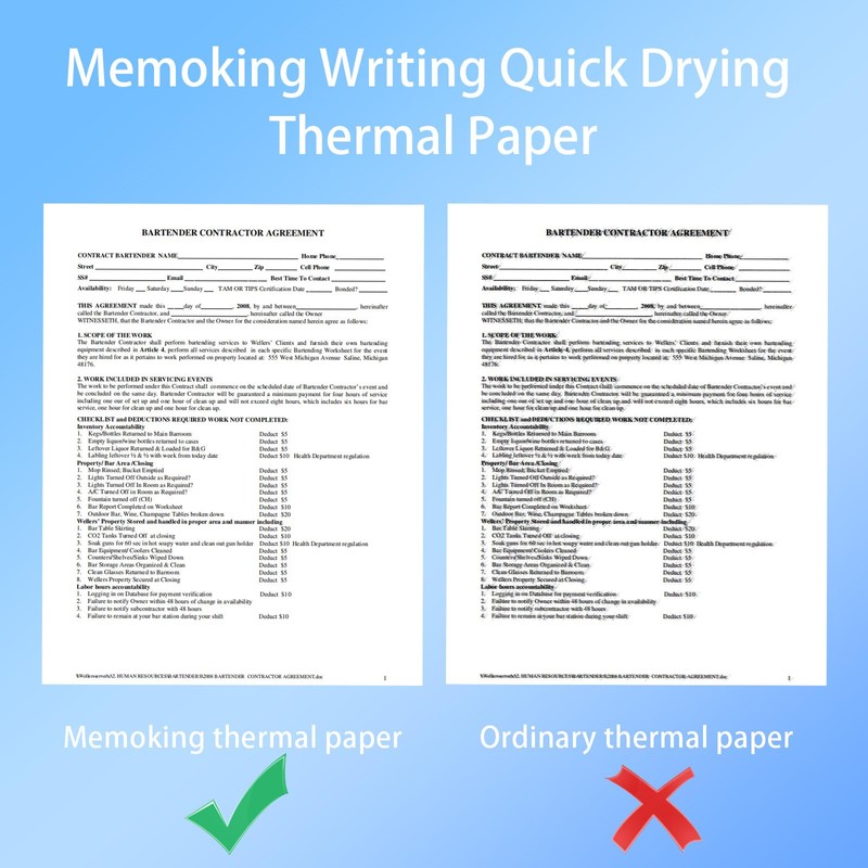 Thermal Printer Paper A4-8.27"×11.69" (210x297mm) Compatible with Phomemo M08F/M832/M833/M834/M835 Thermal