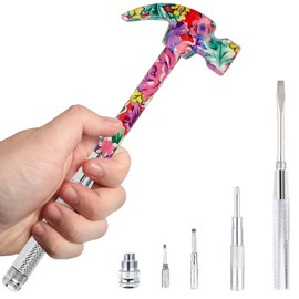 Claw Hammers GooMood 6 in 1 Metal Hammer 【a reliable set of tools for basic home maintenance】Multifunctional Camping Hammer Set Screwdriver Small Mini Hammer with Screwdriver Hammers Hand Tools