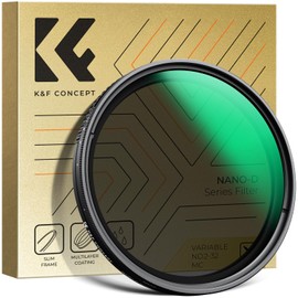 K&F Concept 62mm Variable ND2-32 ND Lens Filter 1-5 Stops Waterproof Adjustable Neutral Density Camera Lens Filter with 24 Multi-Layer Coatings (D-Series)
