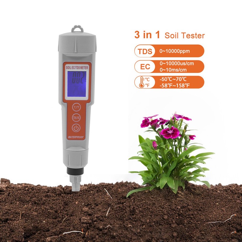 3 in 1 Soil Tester EC TDS Temperature Analyzer Meter