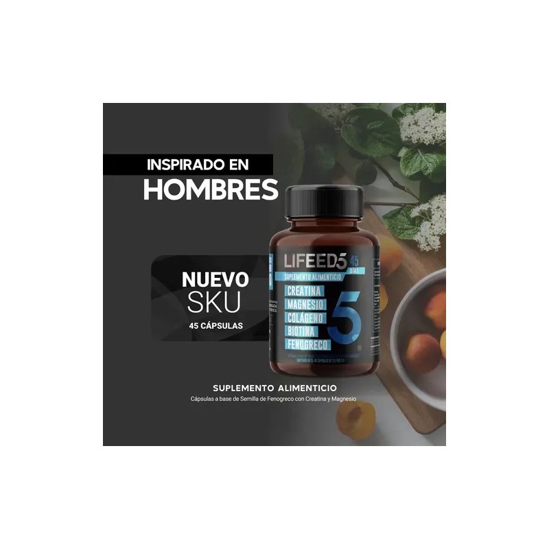Suplemento Alimenticio Lifeed5 Mens Tsto Energía 45 Cápsulas