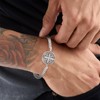 DOTBJ 925 Sterling Silver St Benedict Medal Bracelet for Men