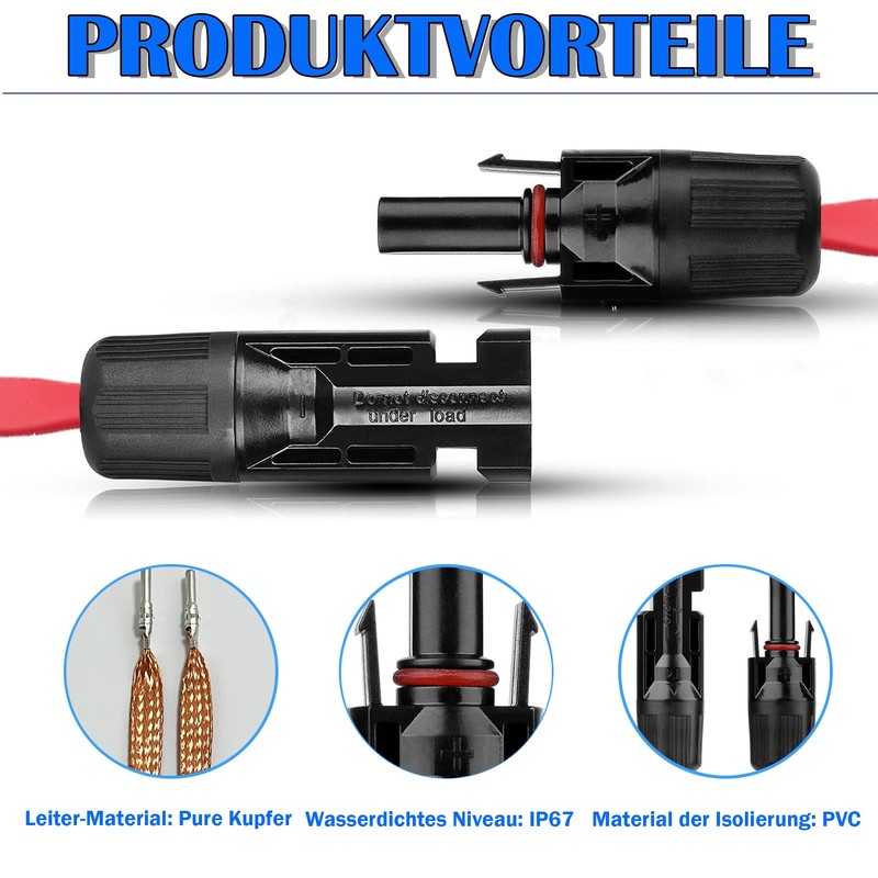 Sorlpv Solar Panel Flat Cable 6 mm², 100 cm Solar