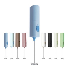 ELMWAY Powerful Electric Milk Frother, Battery Operated Drink Blender, Foam Maker Mixer, Milk Frother Handled for Coffee, Latte, Matcha, Protein Powder (Blue)