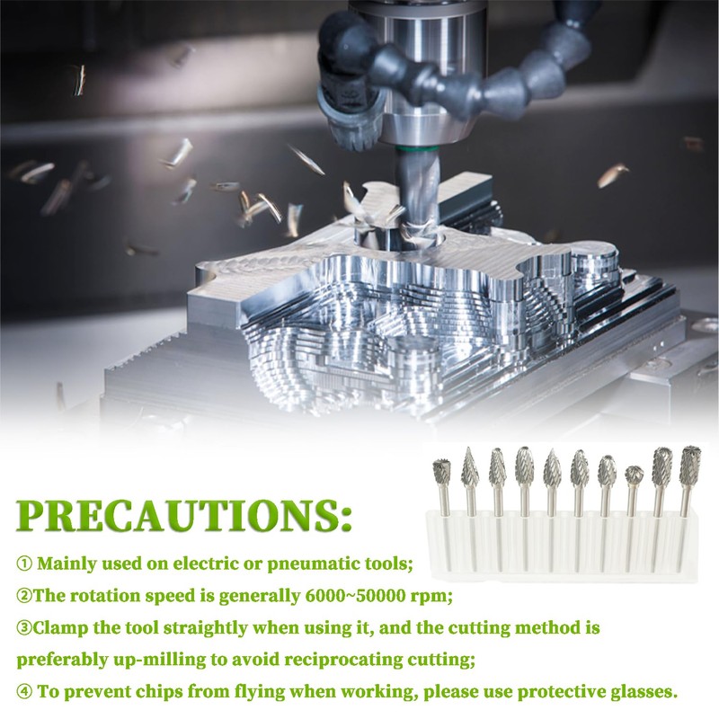 EPLZON Carbide Rotary Burr Set fit for Dremel 1/8" Shank