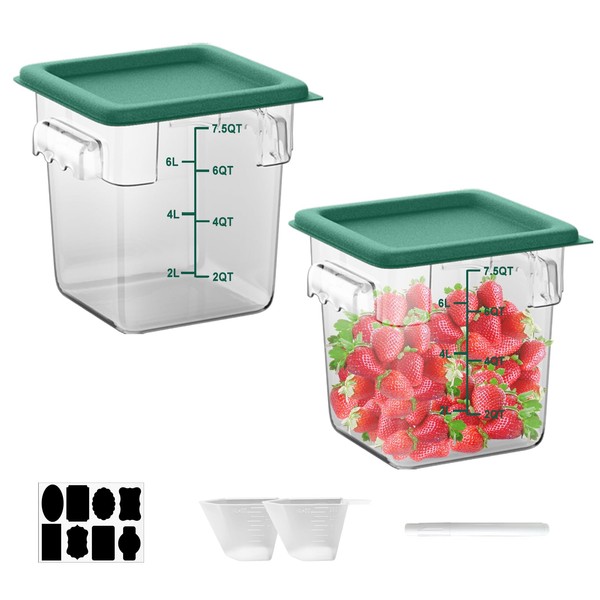 SVKLHY 8QT Clear Food Storage Containers: 2 PCS[Food Grade][Hot&Cold Resistant]