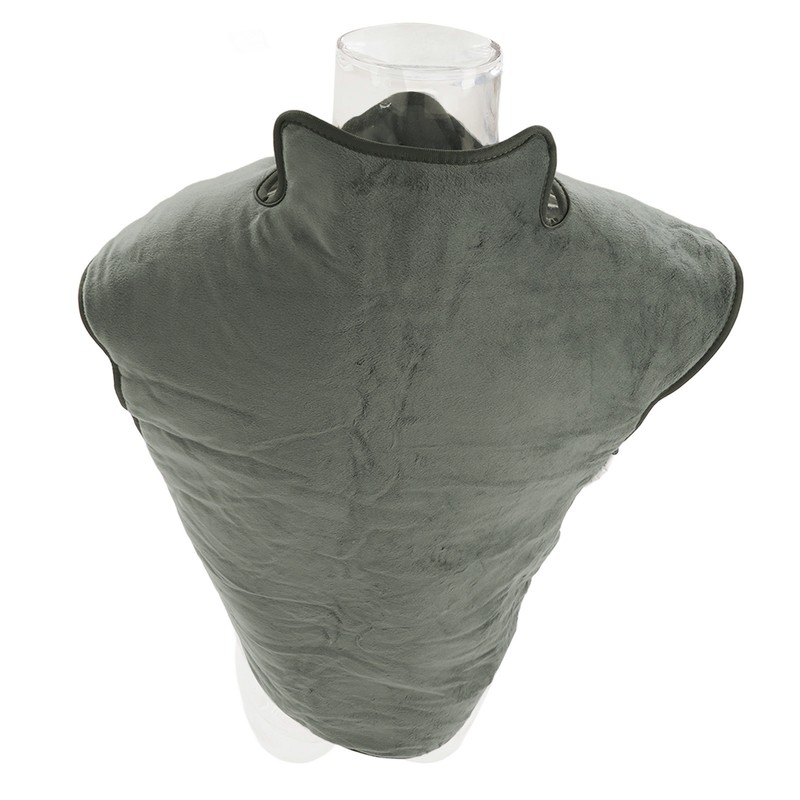 Back Heating Pad Dark Grey Soft Plush Hands Free Design