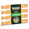 Palok Kisna Adjustable Bamboo Drawer Dividers, Drawer Organizer for Kitchen,