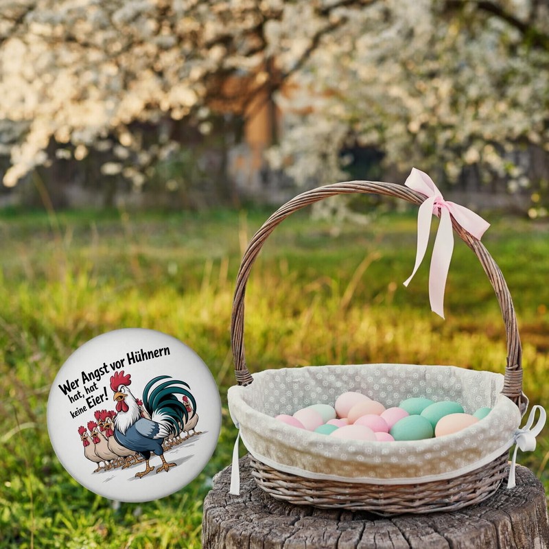 Who is afraid of chickens, has no eggs! Magnet with