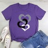 BLACKOO Women Cute Heart Graphic Tees Purple Medium