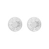 Edforce Stainless Steel Women Round Greek Pattern Stud Earrings (Silver)