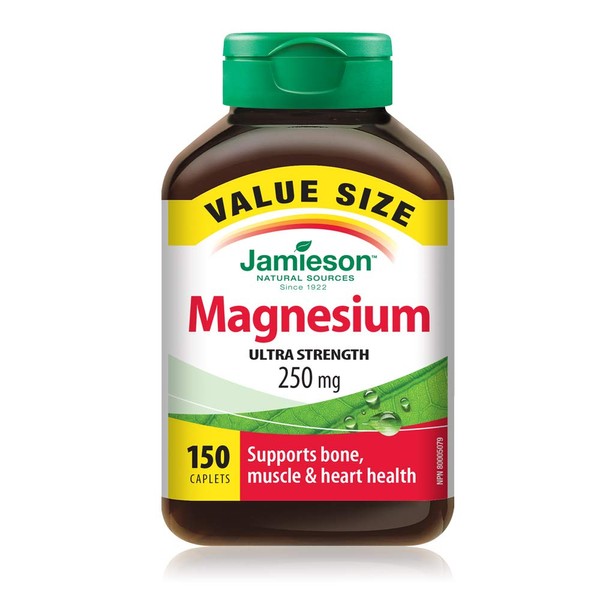 Jamieson Magnesium 250 mg, 150 caplets Value Size