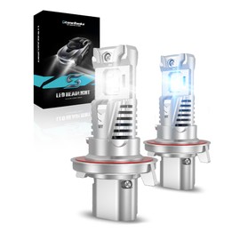 StoneBanks Kit De Faros Auto Luces de Dos Colores,Led H13 9008,300W 32000LM Bombillas,Luz Alta 6500K Y Baja 8000K Azul , Plug & Play 900% SúPer Brillante , 2 Unidades