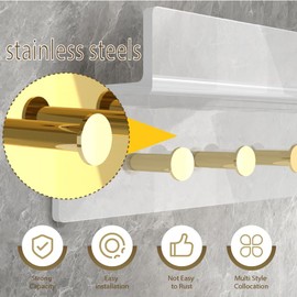 Care&More YJ 2 Pack Acrylic Wall Mounted Jewelry Organizer for Necklaces， Two-layer storage rack， Bangles Display Rack, Hanging Jewelry Hooks (clear)