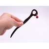 Unique Handmade Wenge Wood Hair Stick with Coral Bead