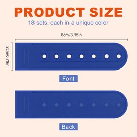 Pretwad 18 Pairs 18 Colors Snapback Strap Covers | 7-Hole Adjustable Plastic Replacement Fasteners & Buckle Extenders for Baseball Caps, Cowboy Hats, Snapback Hats | Hat Strap Clip Repair Kit