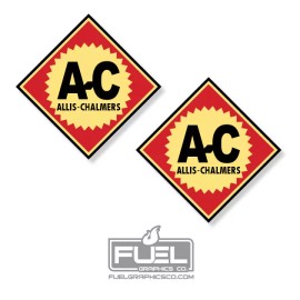 Allis Chalmers Premium Vinyl Decal Sticker 2-Pack - Vintage Farming Equipment - 3" wide x 3" tall