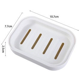 4pcs Plastic Soap Drain Dish,Double-Layer Soap Holder Bathroom Soap Case Soap Container Kitchen Sponge Tray Drain Rack